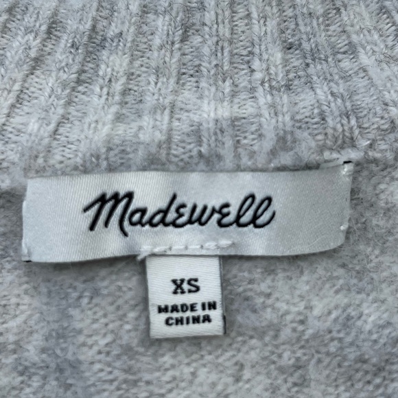 Madewell Peyton grey green color block pullover balloon sleeve sweater size XS - Picture 11 of 11